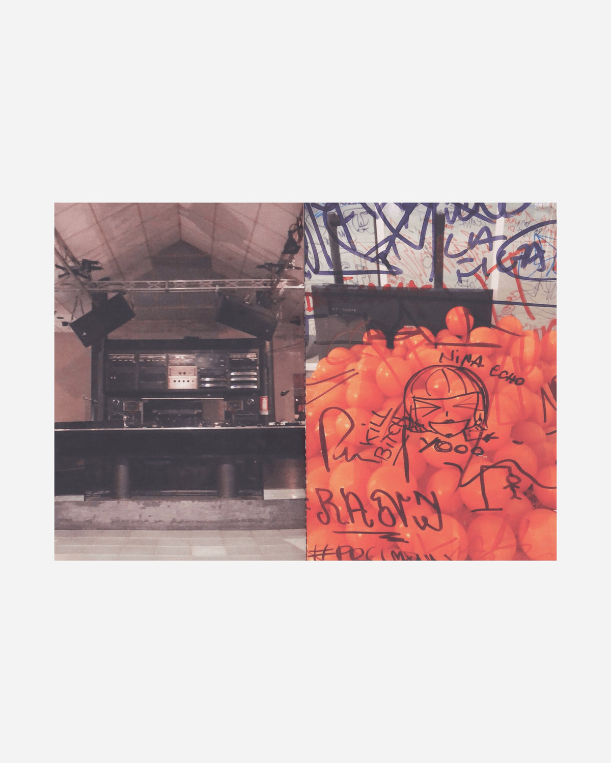 Chaos is Order interior spread with architectural and graffiti photographs